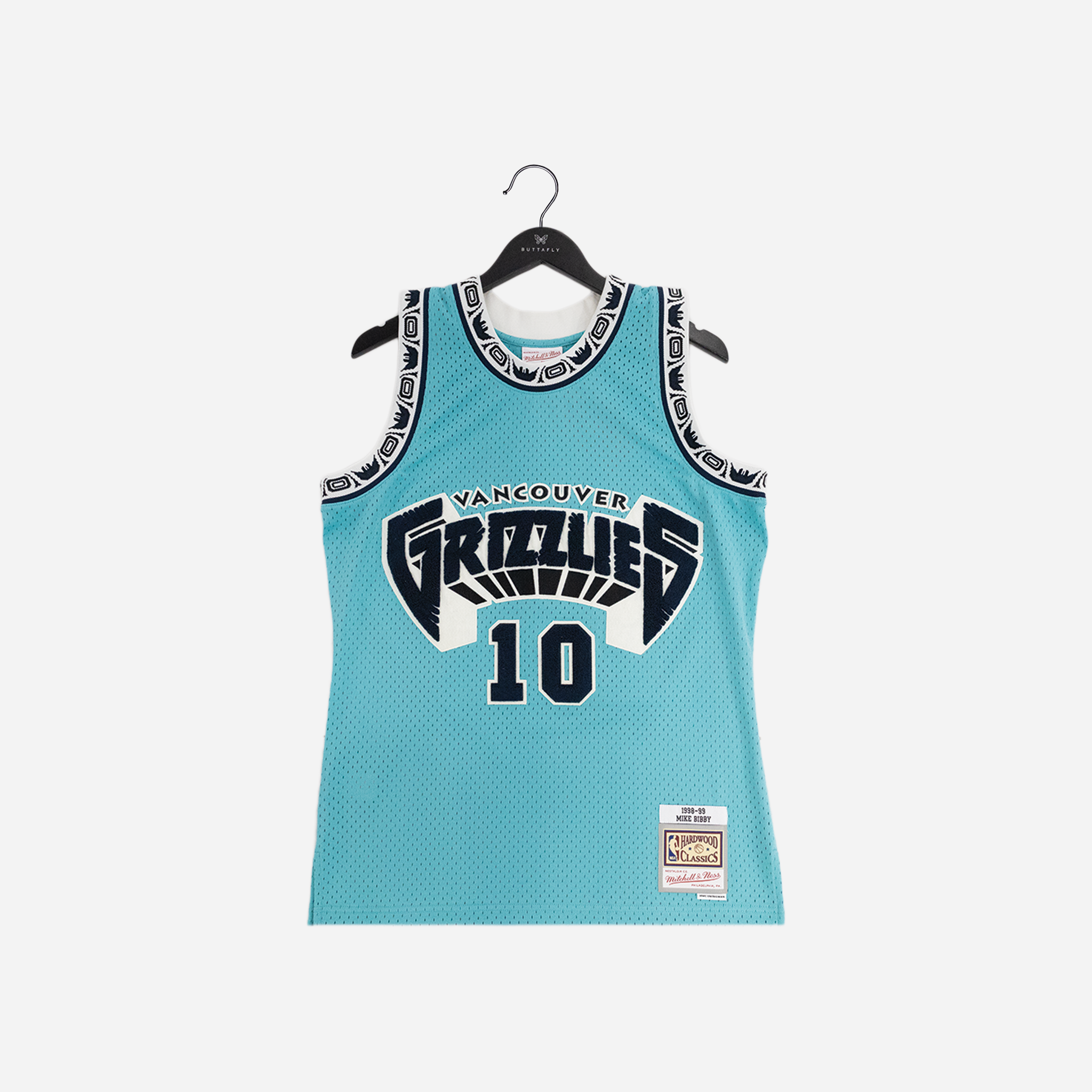 Men's Mitchell & Ness Mike Bibby Cream Vancouver Grizzlies