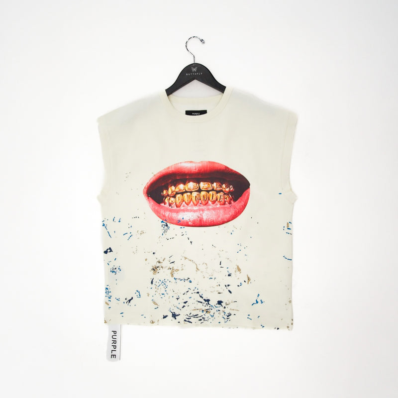 Purple slvless top whisper white M1072-Twws325
