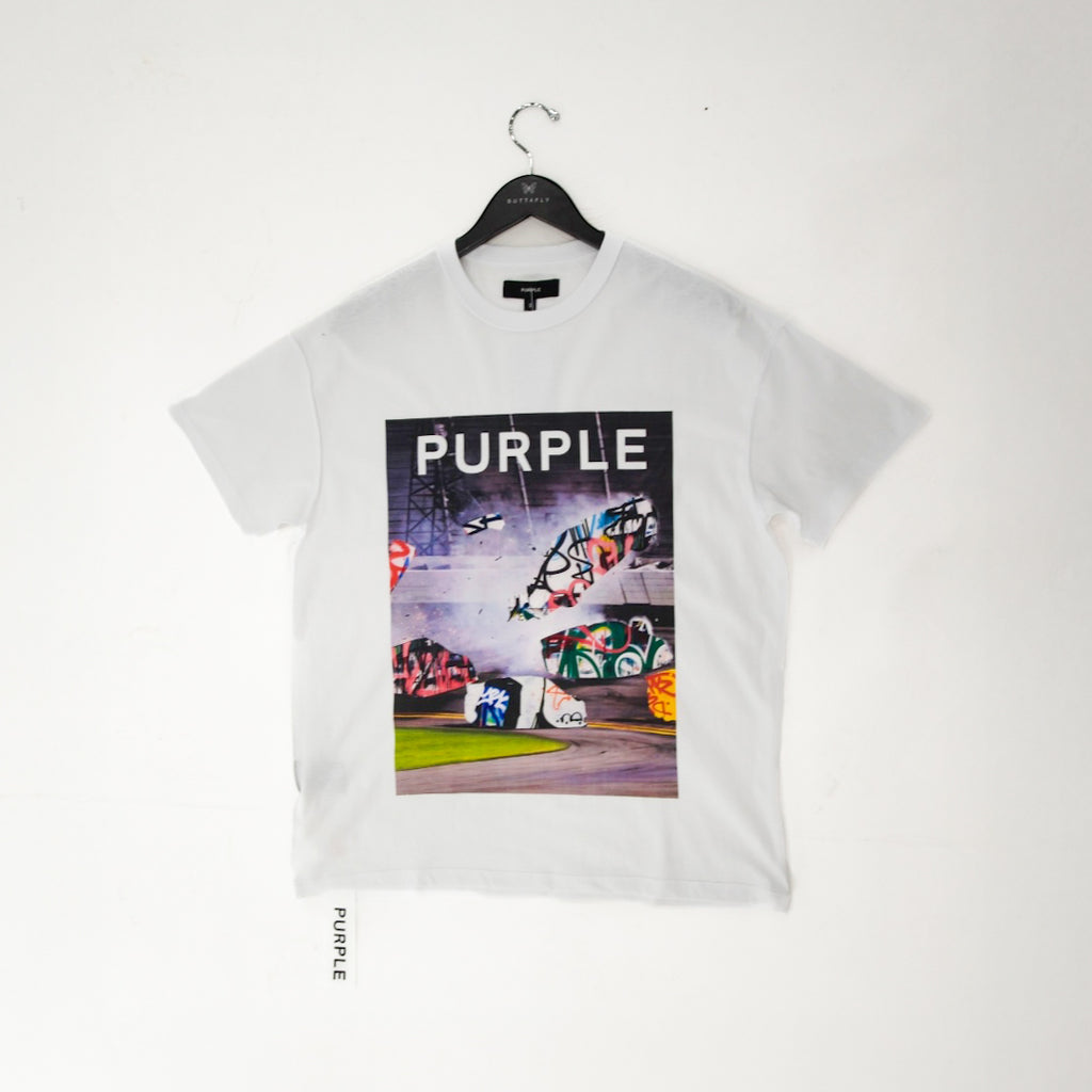 Purple inside out tee brilliant white P101-TWPU325-L – Buttafly