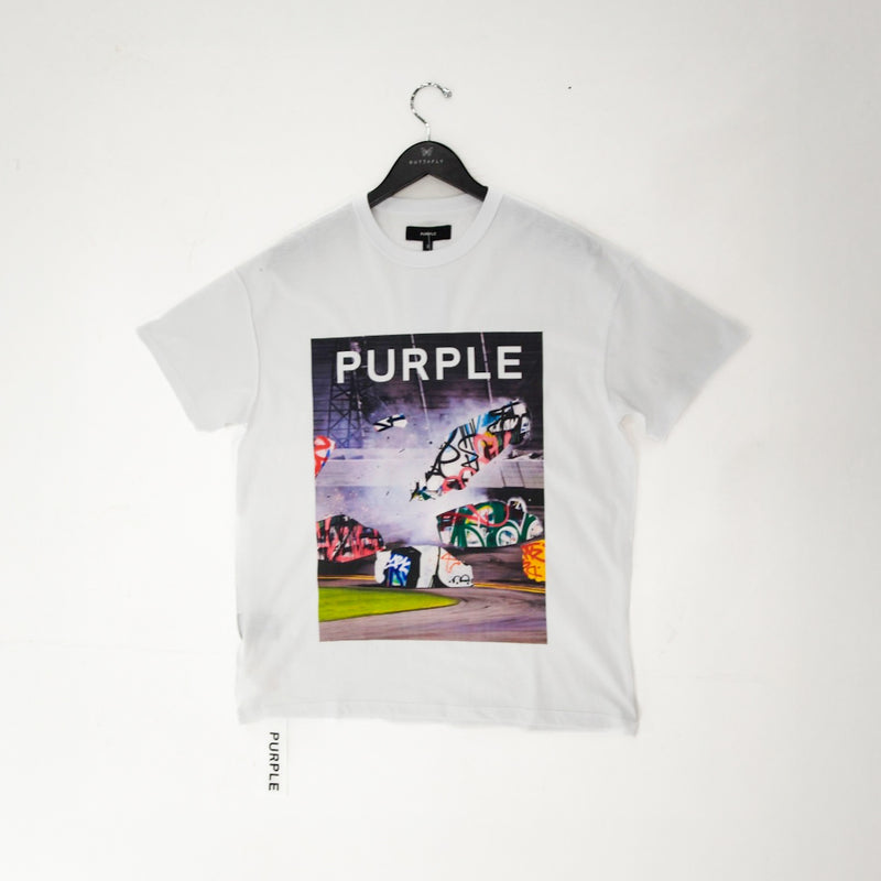 Purple inside out tee brilliant white P101-TWPU325-L