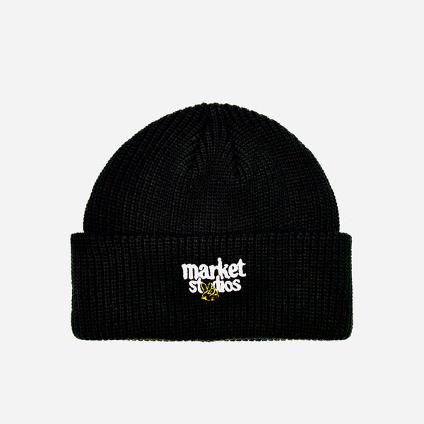 Market Smiley Upside Down Beanie Black 390000453