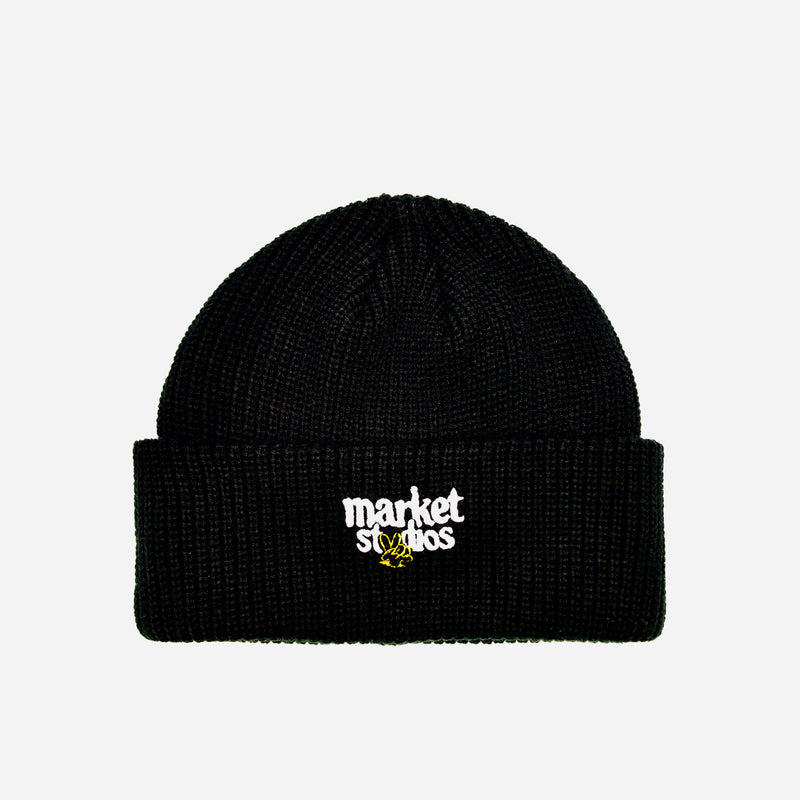 Market Smiley Upside Down Beanie Black 390000453