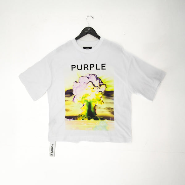 Purple jersey ss top brilliant white