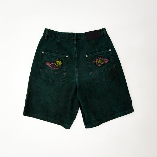 PLEASURES -Apollo Baggy shorts P25SU024-Forest