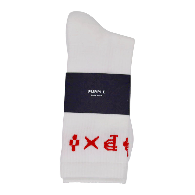 Purple Monogram Crew Sock A1001-MCWR224