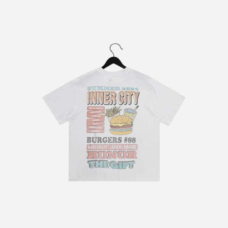 Honor The Gift HTG Burgers SS Tee HTG240246 White