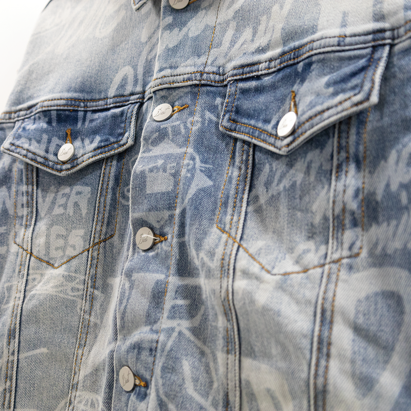 Diet Starts Monday Scribbled Denim Trucker Jacket DSM-SPR23-28