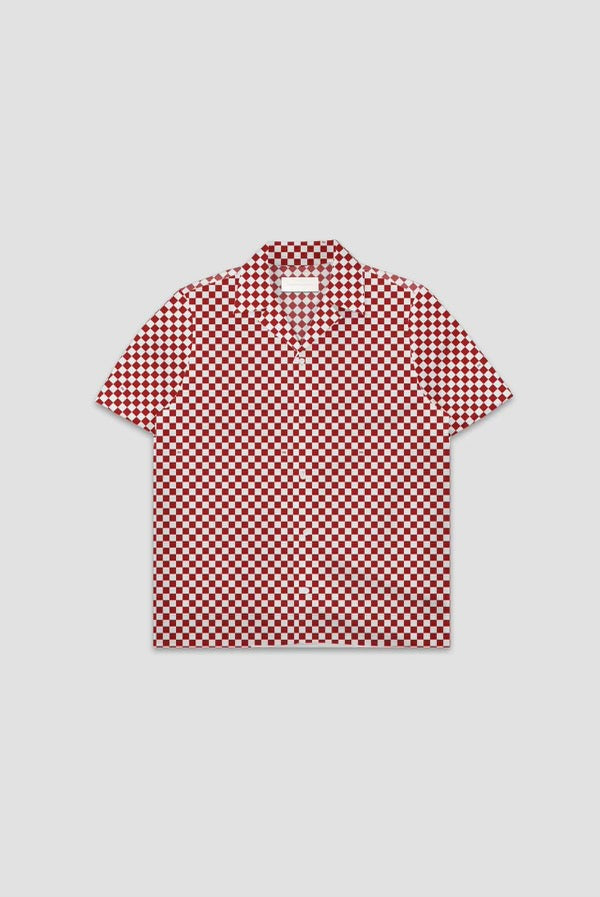 Flaneur Homme CHECKERED SHIRT IN RED/WHITE VISCOSE